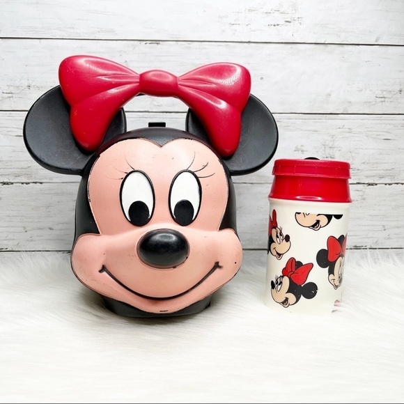 RARE Disney Vintage Minnie Mouse Aladdin Lunchbox and Thermos Set Complete Set - Picture 16 of 16